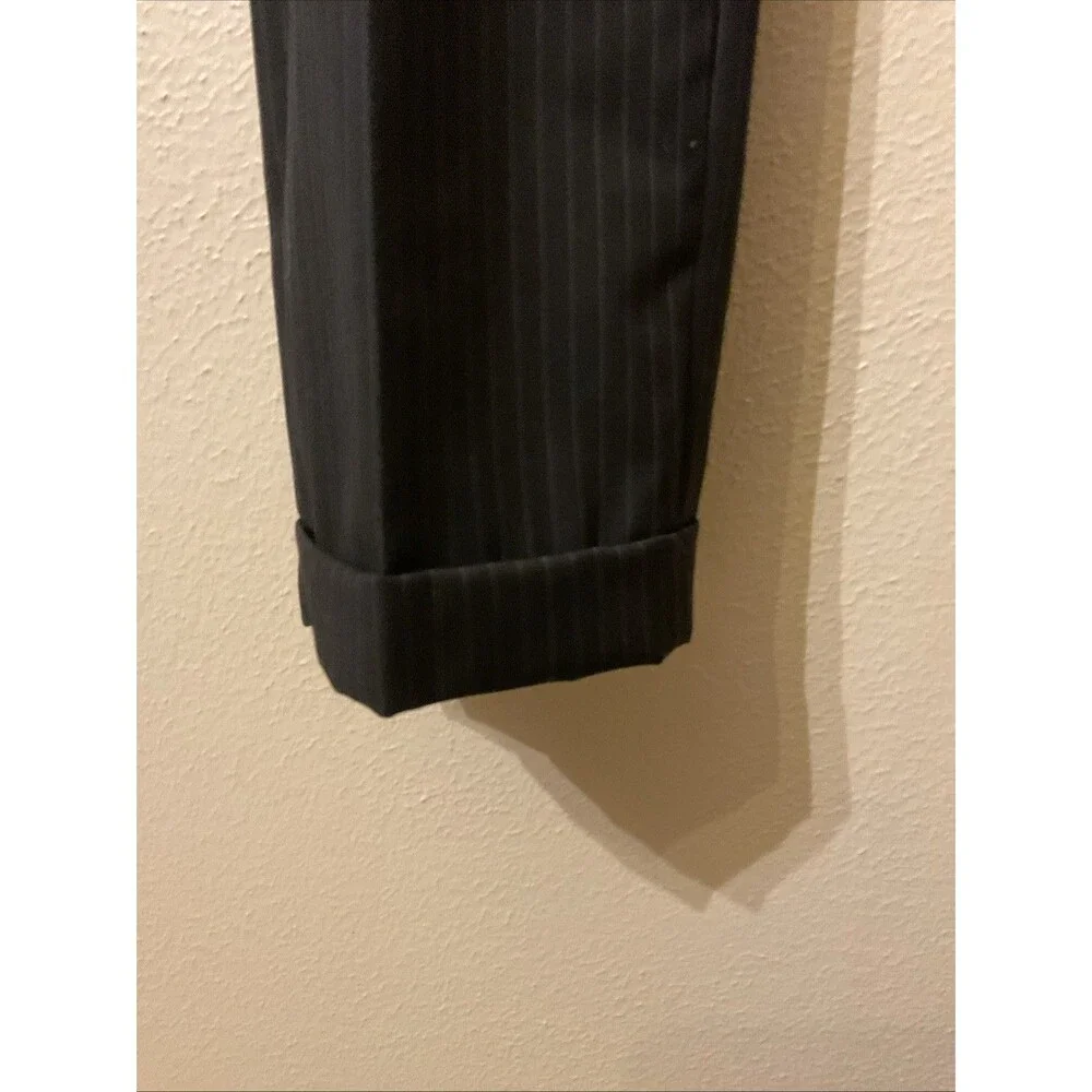 Lauren Ralph Lauren Men’s Black Pinstripe Single Breasted Suit 42L Pants 33 X32